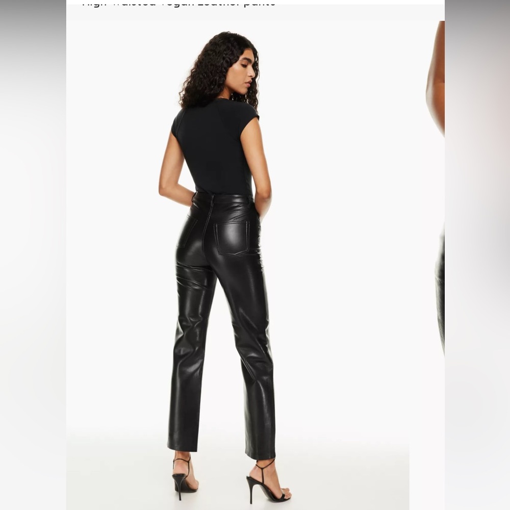 Size 6 black Artizia Melina Leather Pant - Picture 3 of 7